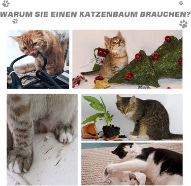 PawHut Когтеточка для котів 83 см, компактний котячий комплекс із сизалевими стовпами, ігровий будиночок для маленьких котів, світло-сірий