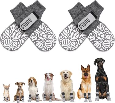 Антиковзаючі собачі шкарпетки для дому (XXL, сірий) - захист лап від слизькості та подряпин
