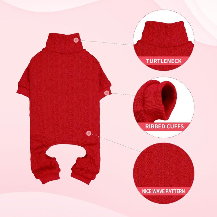 Теплий в'язаний пуловер для собак з коміром-горловиною, однотонний, для цуценят та собак середніх розмірів (зелений, розмір S/M). Також доступні: великий розмір, червоний, однотонні моделі Getaway Solids.