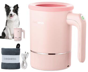 Автоматичний мийка лап для собак великих порід DOGNESS, мийка лап з силікону, Type-C, USB швидка зарядка, 360° мийка лап для собак (Рожевий)