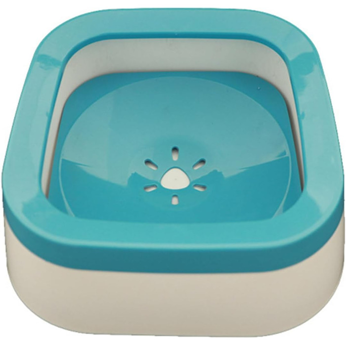 Поїлка для собак Geavonyg: переносна миска для води з плаваючою платформою, синього кольору. Підходить для малих та середніх порід.