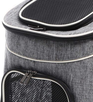 Рюкзак для собак та котів Fudajo: 32x27x40 см, до 6 кг, чорно-сірий, для подорожей