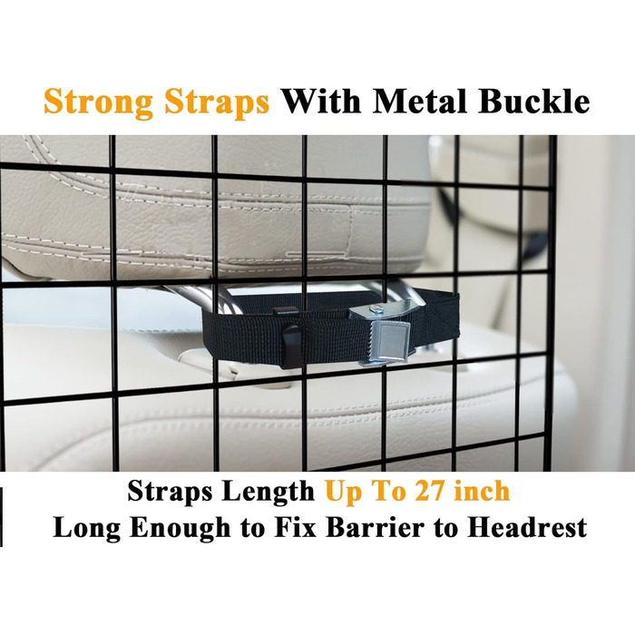 Бар'єр для собак у автомобіль NOAMOO 38-66.5 дюймів - універсальний, для SUV, мінівен, вантажівка. Безпечний огородження для тварин.