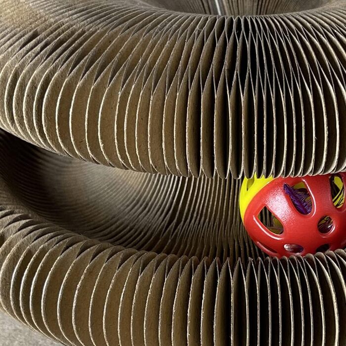 Котячий будиночок-стійка Kratzbaum: іграшка для котів, картон, коричневий, універсальний розмір