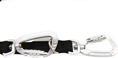 Повідок для собак Twinkys Dog Style, потрійна регулювання, гумований, 20 мм, 3 м, з карабіном безпеки, чорний