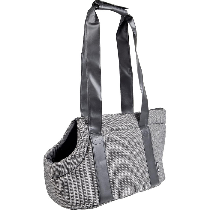 Сумка для собак Danira сірого кольору – 50x24x26см – поліестер, знімний килимок та дно, страховочна стрічка, кишеня, легко миється