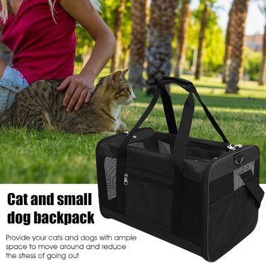 Транспортна переноска для собак та котів – складана, дихаюча, рюкзак | для подорожей, прогулянок, дому, чорна