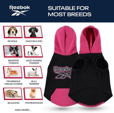 Reebok флісовий худі для собак з капюшоном, отвір для повідка, теплий зимовий светр для маленьких, середніх і великих порід, преміум якість, зручний, затишний