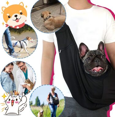 Сумка-переноска для собак NATUYA з сітчастою кишенею. Чорна, розмір Small. Сумка-переноска для собак та котів