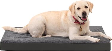 Ортопедичне ліжко для собак на зиму та літо з знімною, пральною наволочкою, 104*68*8 см, сірого кольору