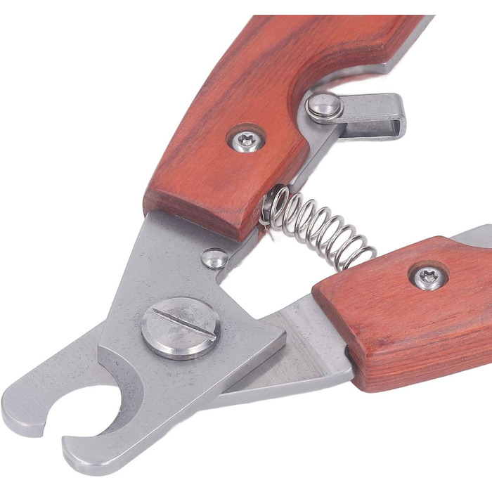 Нігтерізка для котів та собак, нержавіюча сталь, з дерев'яною ручкою, безпечна та швидка