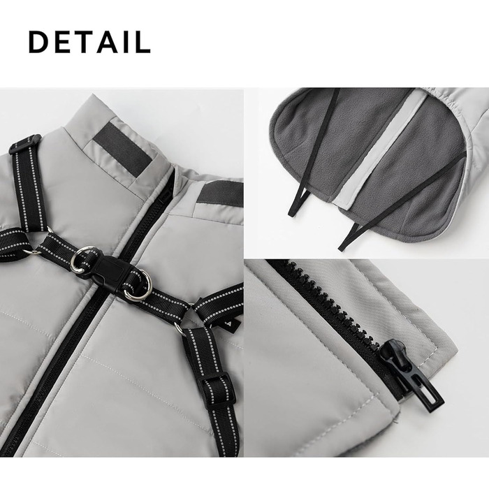 Зимовий теплий пуховик для собак середніх порід, водонепроникний, з коміром-стійкою, з кільцем для повідка, 6XL