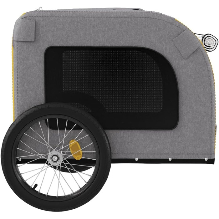 Причіп для велосипеда для собак та котів, жовто-сірий, Oxford-Gewebe та залізо
