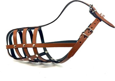 Шкіряна нашоломка для Бультер'єрів та собак з короткою мордою L&J Pets (BT0, Natural)