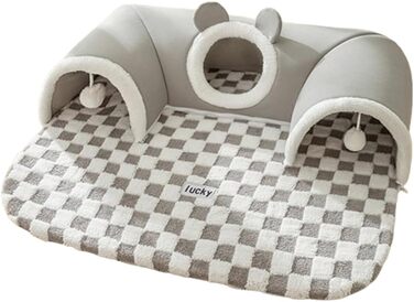 Туннель для котів Origintek, іграшка-будиночок з плюшу, XL 85x70 см, сірий