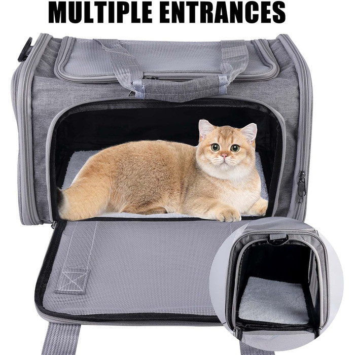 Транспортна переноска для кота/собаки Katzentransporttasche, 40x25x25 см, складана, з плечовим ременем, до 3 кг