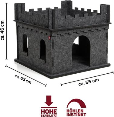 Котячий будиночок з фетру CanadianCat Company Felty Fort, люксова котяча печера та ліжко