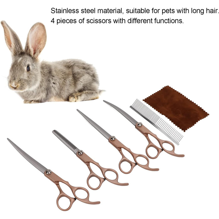 Набір професійних ножиць для грумінгу собак та котів, 17.8 см, зелений (Golden)