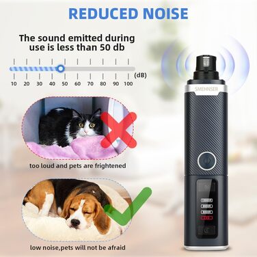 Електричний точило для собачих кігтів 2 шт. Точило для котячих кігтів 3 швидкості. LED дисплей, тиха робота.