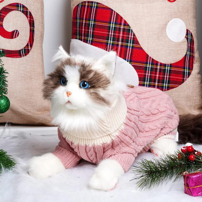 Пуловер для собак з коміром-горловиною, теплий зимовий одяг для собак та кошенят, теплий одяг для собак середнього розміру (Medium)