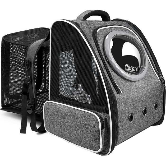 Розширюваний рюкзак для котів та собак PENCCOR Gray