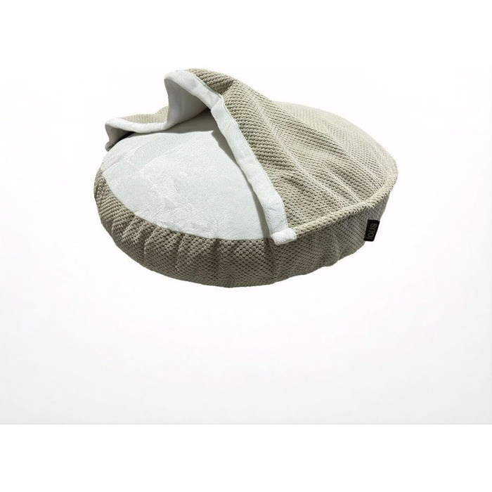 М'яке ліжко для собак Lous®, лежанка-печеринка, для великих і маленьких собак та котів, знімний коврик, бежевий колір (72 см)