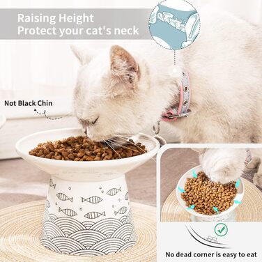 Керамічна миска для котів OMAYKEY з широким дном, 16,5 см: для комфортного харчування та захисту шиї
