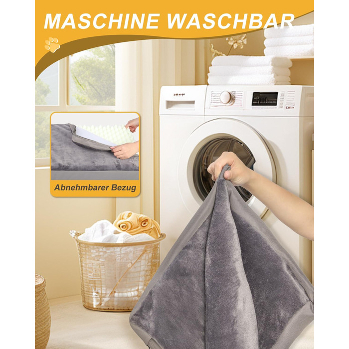 Ортопедичне ліжко для собак Favodormir, велике та середнє, 91x69x7 см (Сірий)