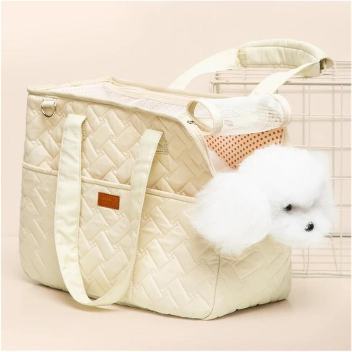 Автокрісло для собак - переноска для маленьких собак, автотранспортування, сумка-переноска, сумка через плече, автокрісло для собак (Сірий, L 41x30x18 см)