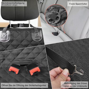 Захист для автосидіння собаки Lucky Sign - килимок для собак у машину з антиковзким покриттям, 150x45x40 см, чорний