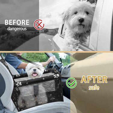 Сидіння-бустер для собак PetsHome, складане, водонепроникне, дихаюче, з оксфорду, для малих і середніх собак та цуценят, чорний малюнок