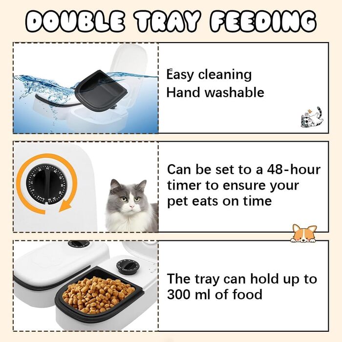 Автомат для годування котів BIZOI: для вологого та сухого корму, універсальний, підходить для собак