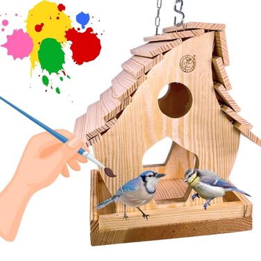 Дім для птахів на балкон: дерев'яний, ручної роботи, для саду та балкону, стійкий до погодних умов