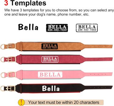 Нашийник для собак середніх та великих порід PET ARTIST з міцної шкіри PU, регульований, з металевою застібкою, для Пітбулів та великих собак, чорний, L (43-51 см)