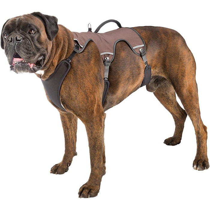 Шлейка для собак Ferplast ERGOTREKKING Large, чорна, велика, з 6 застібками, відбиваючими елементами та регулюванням, для грейхаундів