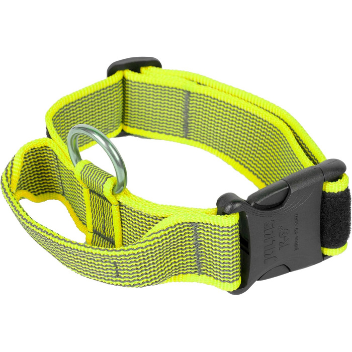 Нашийник Julius K-9 200HA-K-2015 серії Color & Gray, чорно-сірий, регульований, з надійним затвором та логотипом, 50 мм * 49-70 см, з ручкою (38-53 см), неоново-сірий