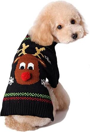 Пуловер для собак з бавовни на святкування Різдва та зими. Теплий і стильний костюм для тварин XL. Ідеальний подарунок для цуценя!