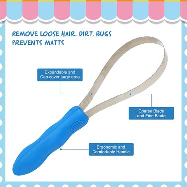 KALAMANDA Щітка для грумінгу собак та котів, двостороння, з нержавіючої сталі, з гребінцем, для грубої та тонкої шерсті, для догляду за кіньми