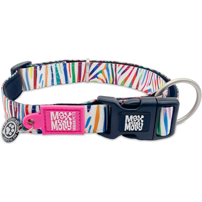 Нашийник для собак Max & Molly Gotcha! з Smart ID, нейлоновий, чорний, середній (13-21 дюймів), для собак середніх порід