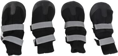 Чоботи для собак Zerodis чорного кольору (4 шт.) - водонепроникні, з антиковзаючою підошвою, теплі захисні чоботи для середніх та великих собак (XL, блакитний)