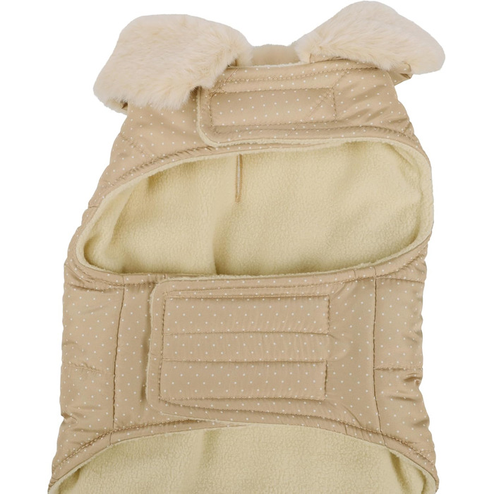 Жакети для собак Flamingo Guzzi з м'якого флісу з бантиком, 30 см, ідеально підходять для маленьких порід, таких як чихуахуа, йоркширський тер'єр, пудель (БЕЖЕВИЙ 30см)