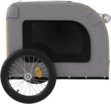 Причіп для велосипеда для собак та котів, жовто-сірий, Oxford-Gewebe та залізо