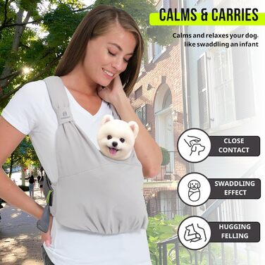 Сумка-переноска для собак та котів, для цуценят та маленьких собак, регульована, бавовна, сіра