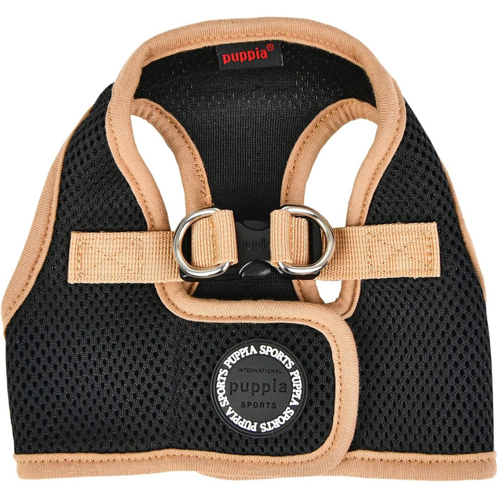 Шлейка для собак Puppia Soft Vest Harness B II Schwarz XL, чорний колір, 110 г