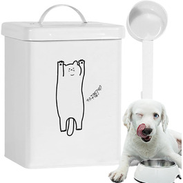 Контейнер для зберігання корму для тварин 5л з ложкою та кришкою | Декоративний контейнер для котячого корму, для собак, сухих кормів, ласощів, рису або борошна