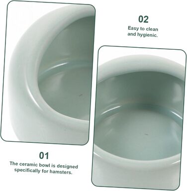 Набір мисок для хом'яків та дрібних тварин Ipetboom (2 шт.) - білий, миска для води та корму, аксесуари для домашніх тварин