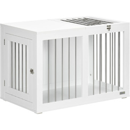 Клітка для собак PawHut - переносна будка для середніх собак, біла, 80 x 50 x 56,5 см