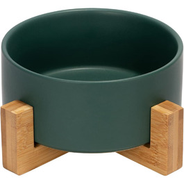 Миска для собак та котів SpunkyJunky з кераміки, 850 мл, зелена