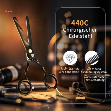 Професійні перукарські ножиці Purple Dragon 5,5 дюйми – набір для стрижки волосся для жінок та чоловіків, перукарські ножиці для барберів/перукарів/початківців (чорний)