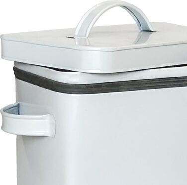 Металева коробка Relaxdays 6,5 л з дозатором для кормів та продуктів, герметична, біла